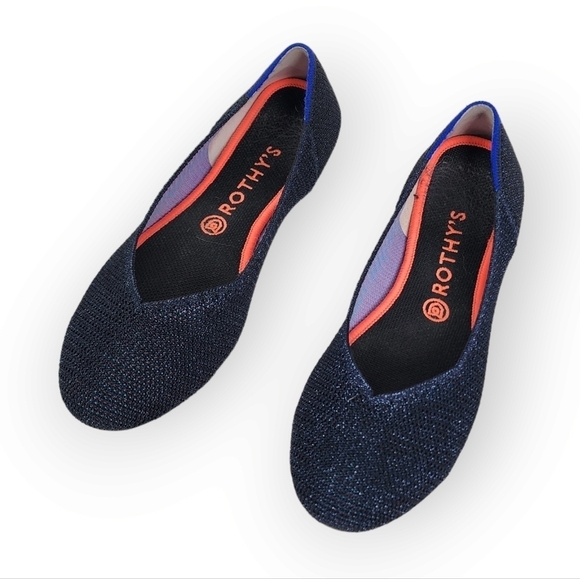 Rothy's special edition metalic midnight blue flat size 9.5